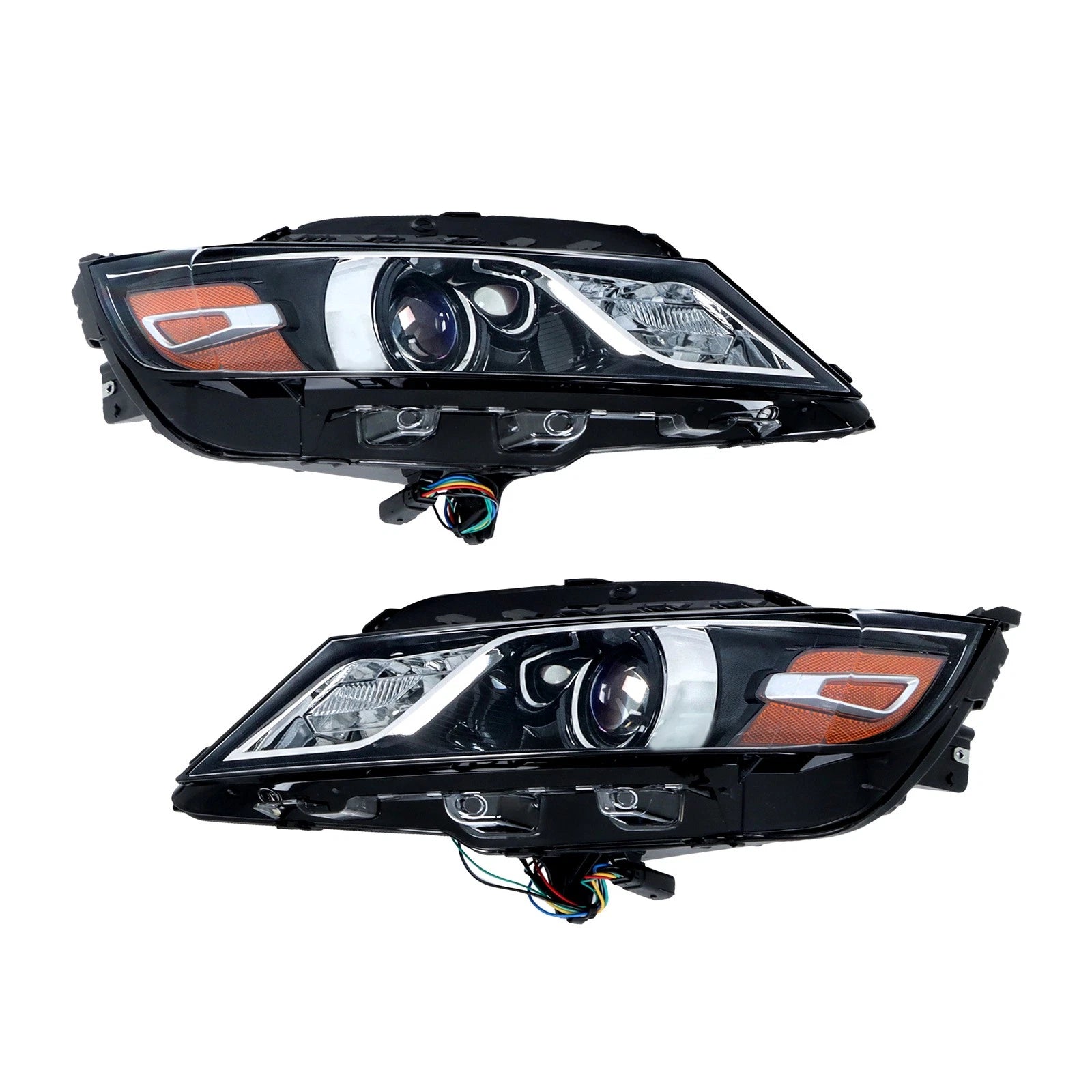 Set of 2 Black Halogen Headlights for Chevrolet Impala (2015–2020)