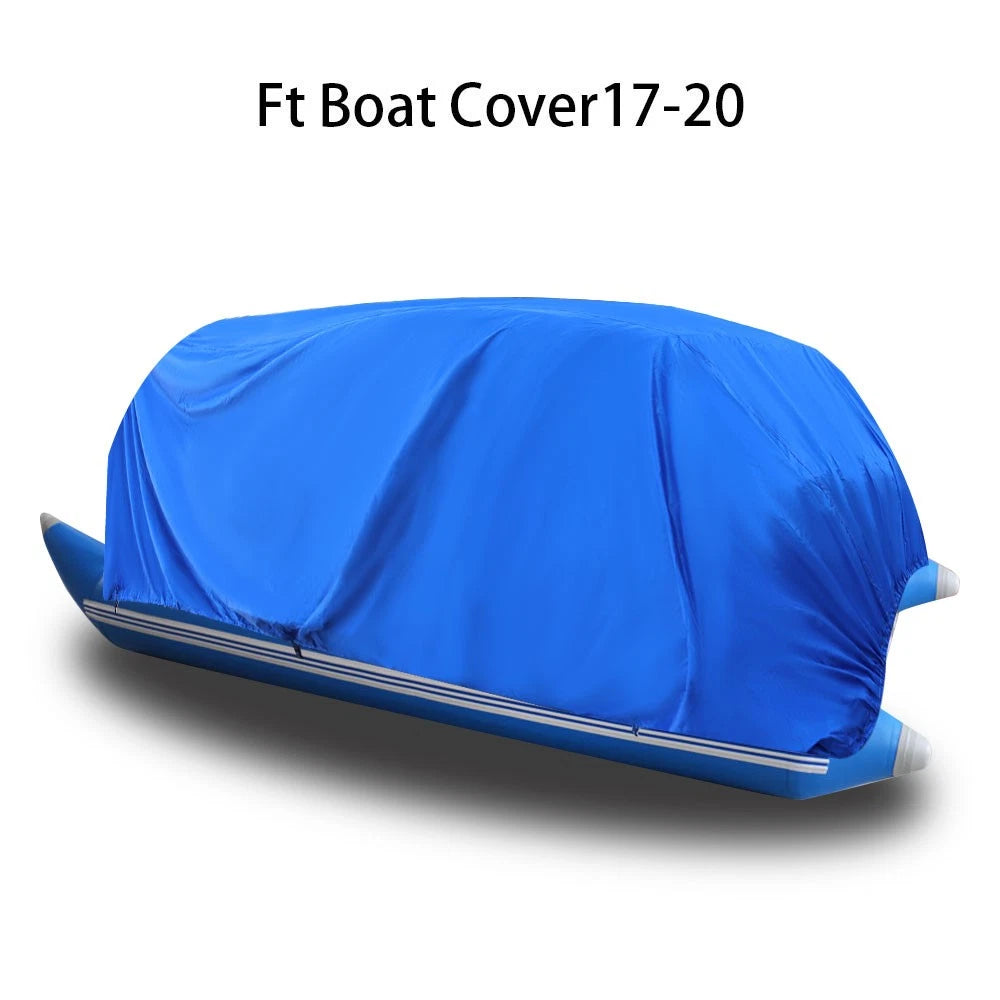 17FT-20FT Heavy Duty Blue Boat Cover for Protection Against Rain, Snow, Dust