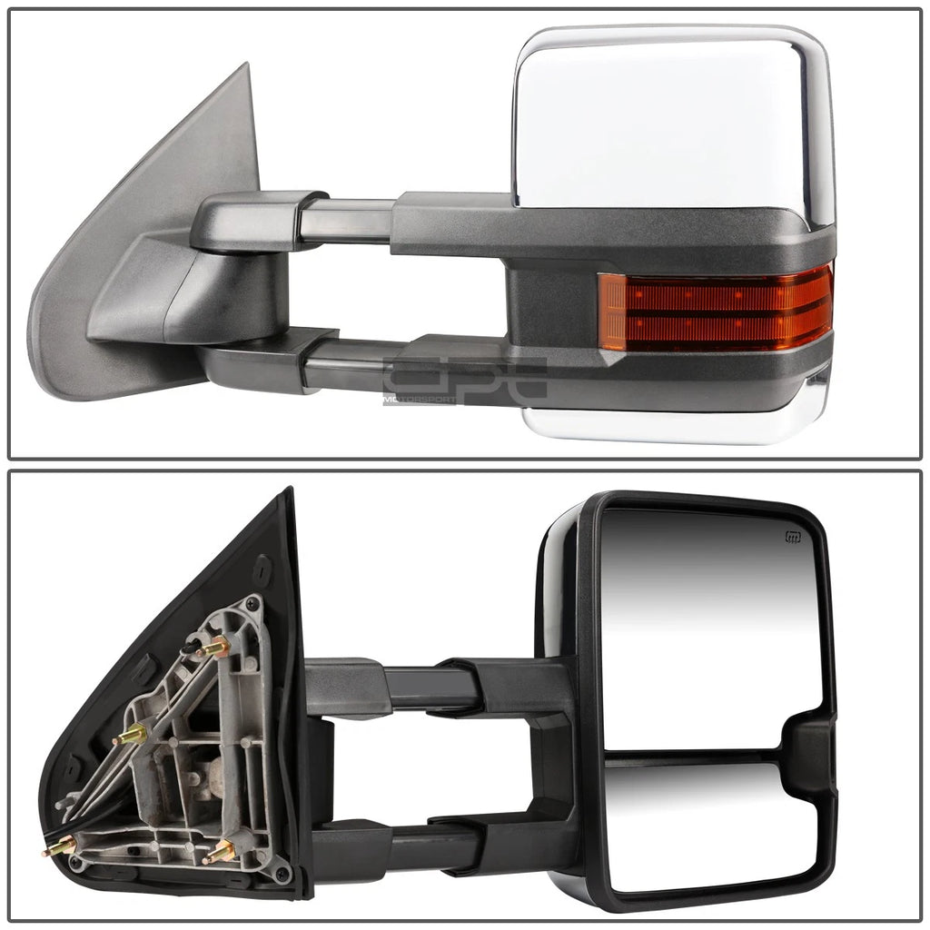 Set of 2 LED Chrome Towing Side Mirrors for Silverado/Sierra (2014–2017)