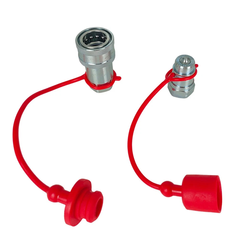 2 Sets 1/2" Ag Poppet for Pioneer Style Hydraulic Quick Connect Couplers