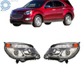 Set of 2 Halogen Projector Headlights for Chevy Equinox (2016–2017)