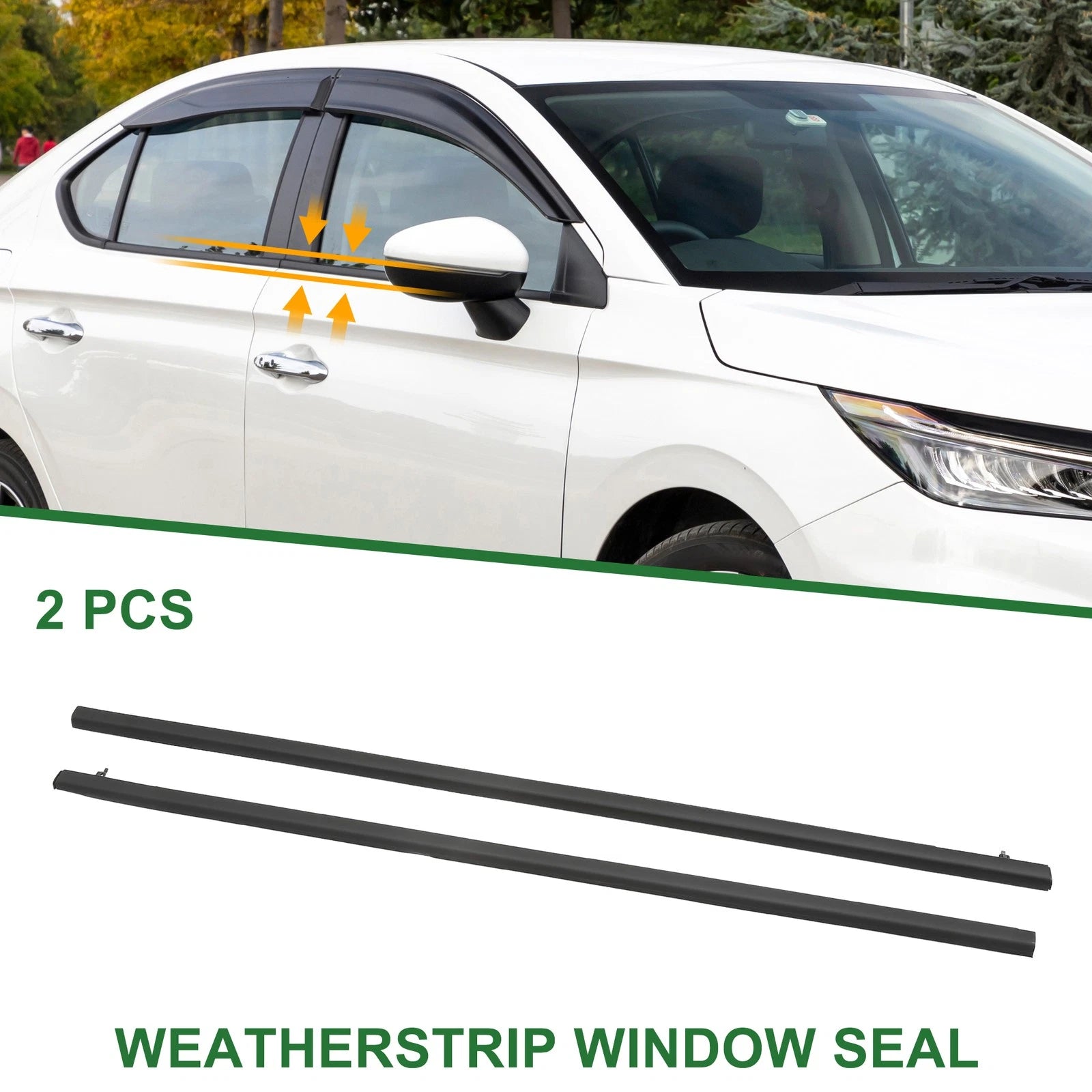 2pcs Rear Weatherstrip Window Seal No.72450T9AT01 for Honda 