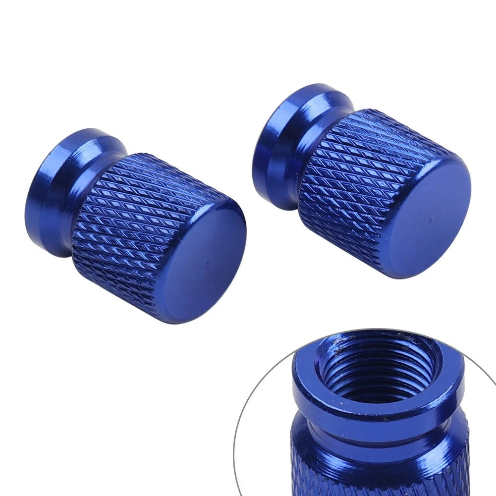 Set of 4 Blue Tire Valve Caps for Car Motor Wheel Rim Vent (Universal)