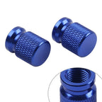 Set of 4 Blue Tire Valve Caps for Car Motor Wheel Rim Vent (Universal)