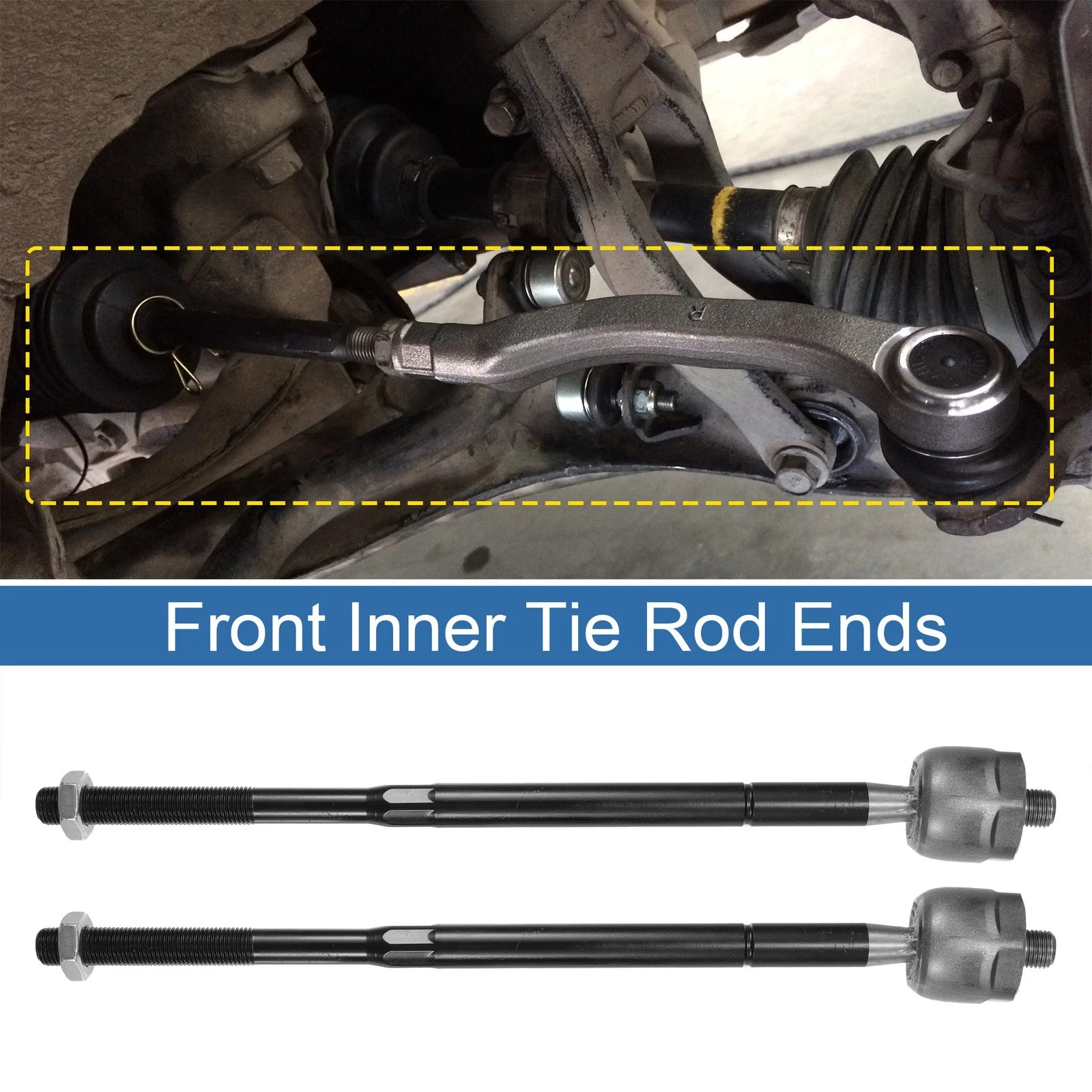 Set of 4 Front Inner Tie Rod End Links for Mitsubishi Outlander (2007–2017)