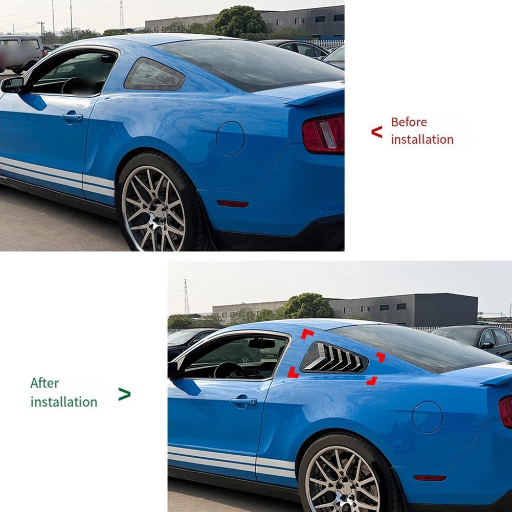 Set of 2 Rear Window Blinds Stickers for Ford Mustang MK5 (2005–2014) ABS