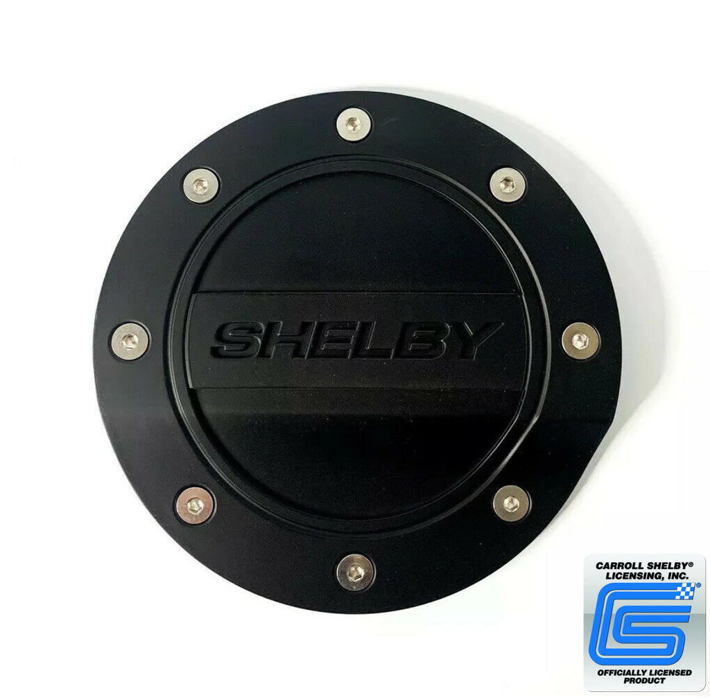 Matte Black Fuel Door Emblem Embossed for 2015–2020 Shelby Mustang