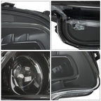 Set of 2 Black Housing Halogen Headlights for Jeep Cherokee (2014–2018)