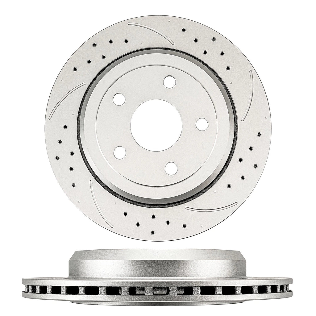 Rear Drilled Slotted Brake Rotors for Jeep Grand Cherokee and Dodge Durango (2011–2020)