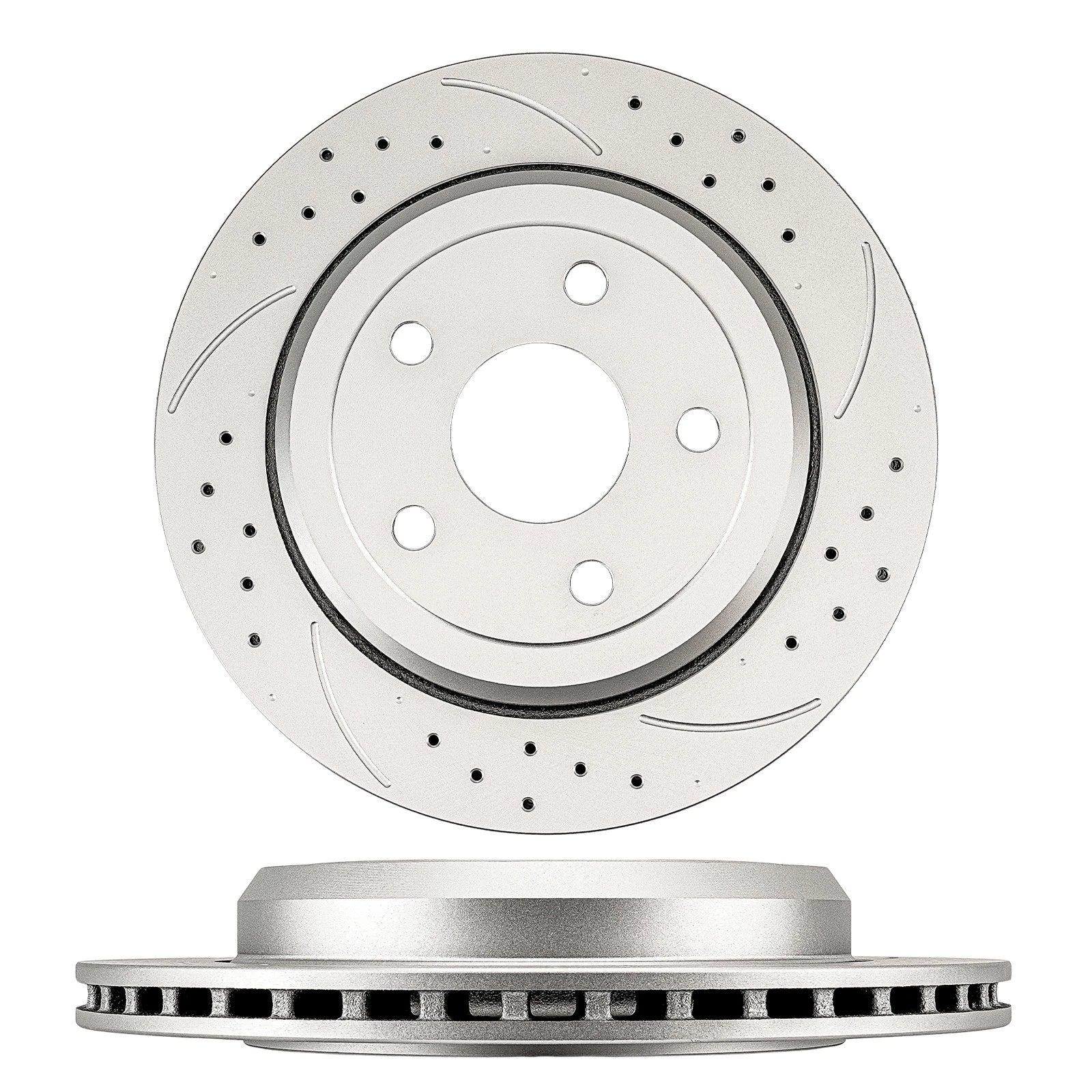 Rear Drilled Slotted Brake Rotors for Jeep Grand Cherokee and Dodge Durango (2011–2020)