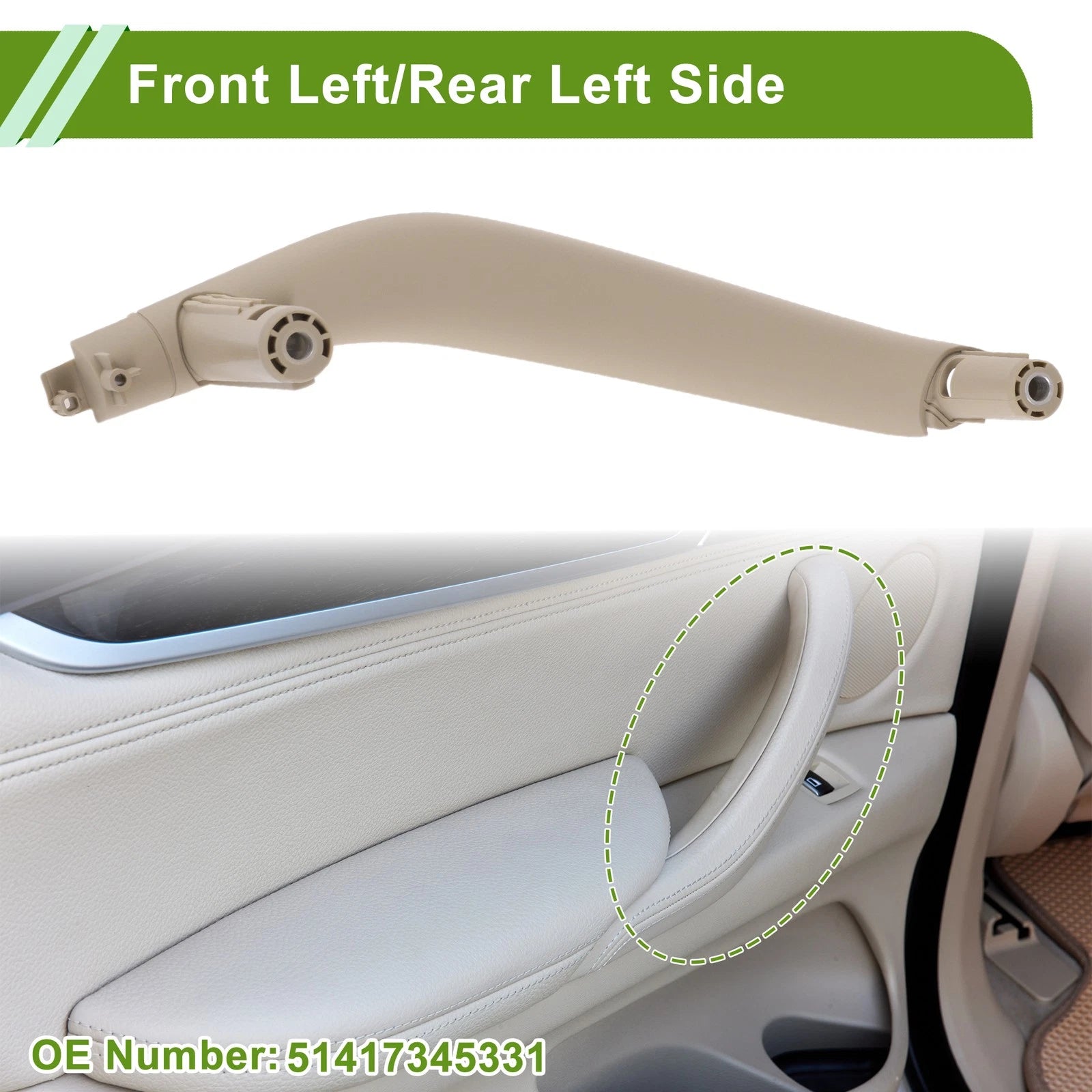 Front Rear Left Door Panel Handle Cover for BMW X5 F15 (2014–2018) No. 51417345331