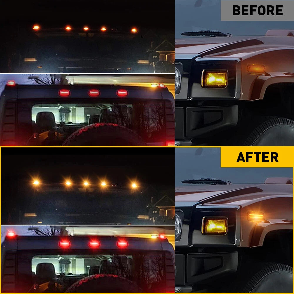 14pcs LED Cab Roof Running Light Side Marker for Hummer H2 (2003–2009)
