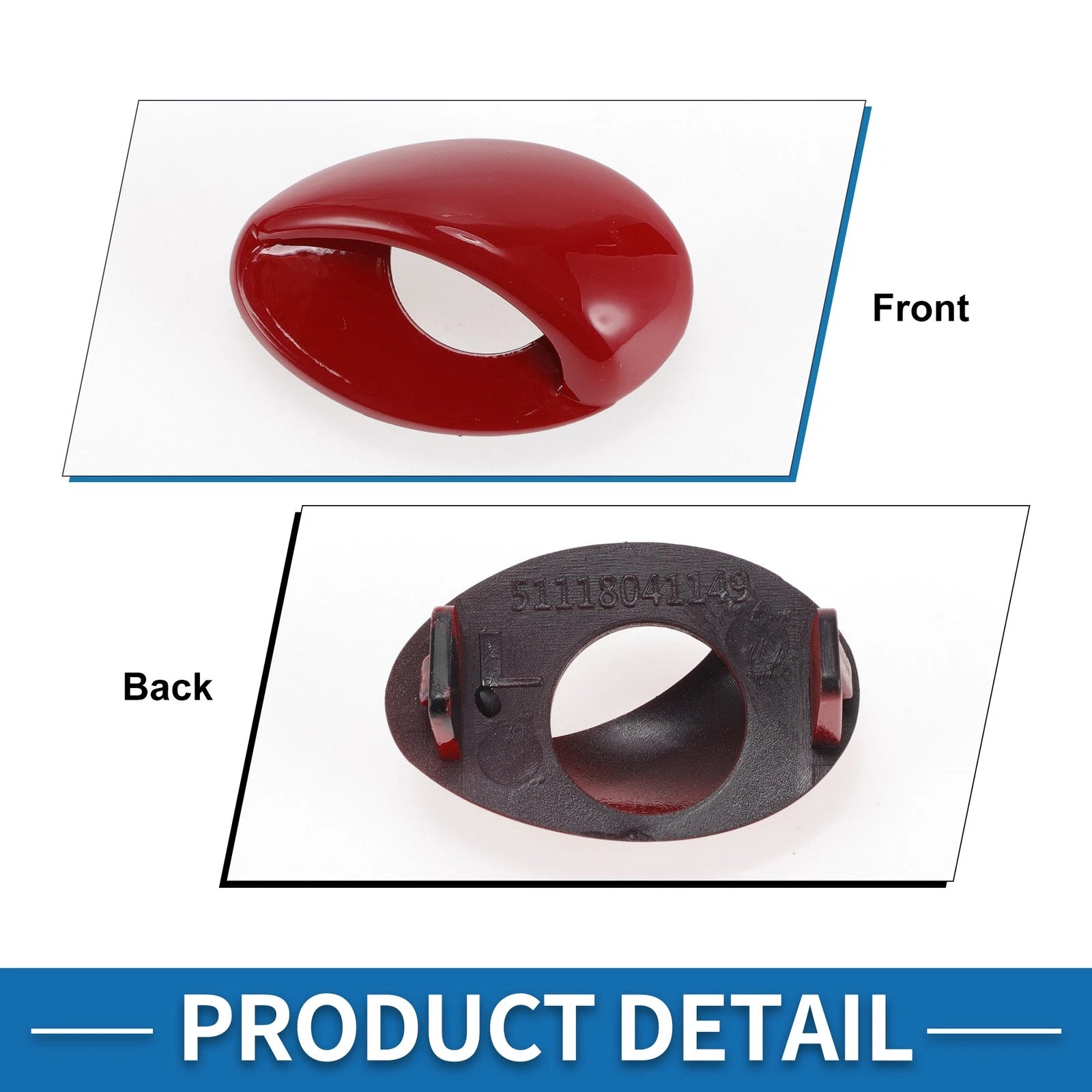 Front Left Bumper Headlight Washer Nozzle Cover Cap for BMW M3 (2008–2013) Red