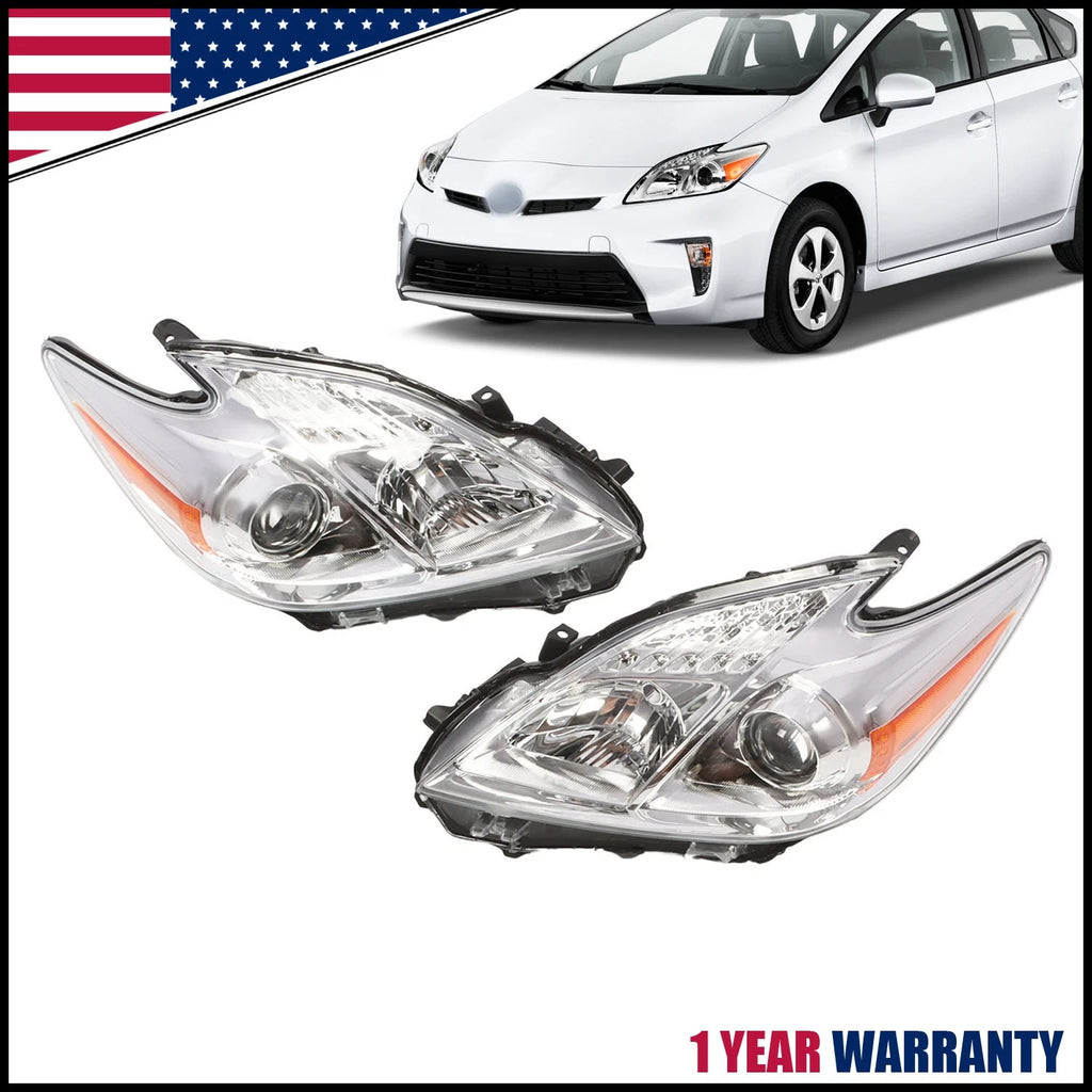 Set of 2 Projector Headlights for Toyota Prius (2010–2015)