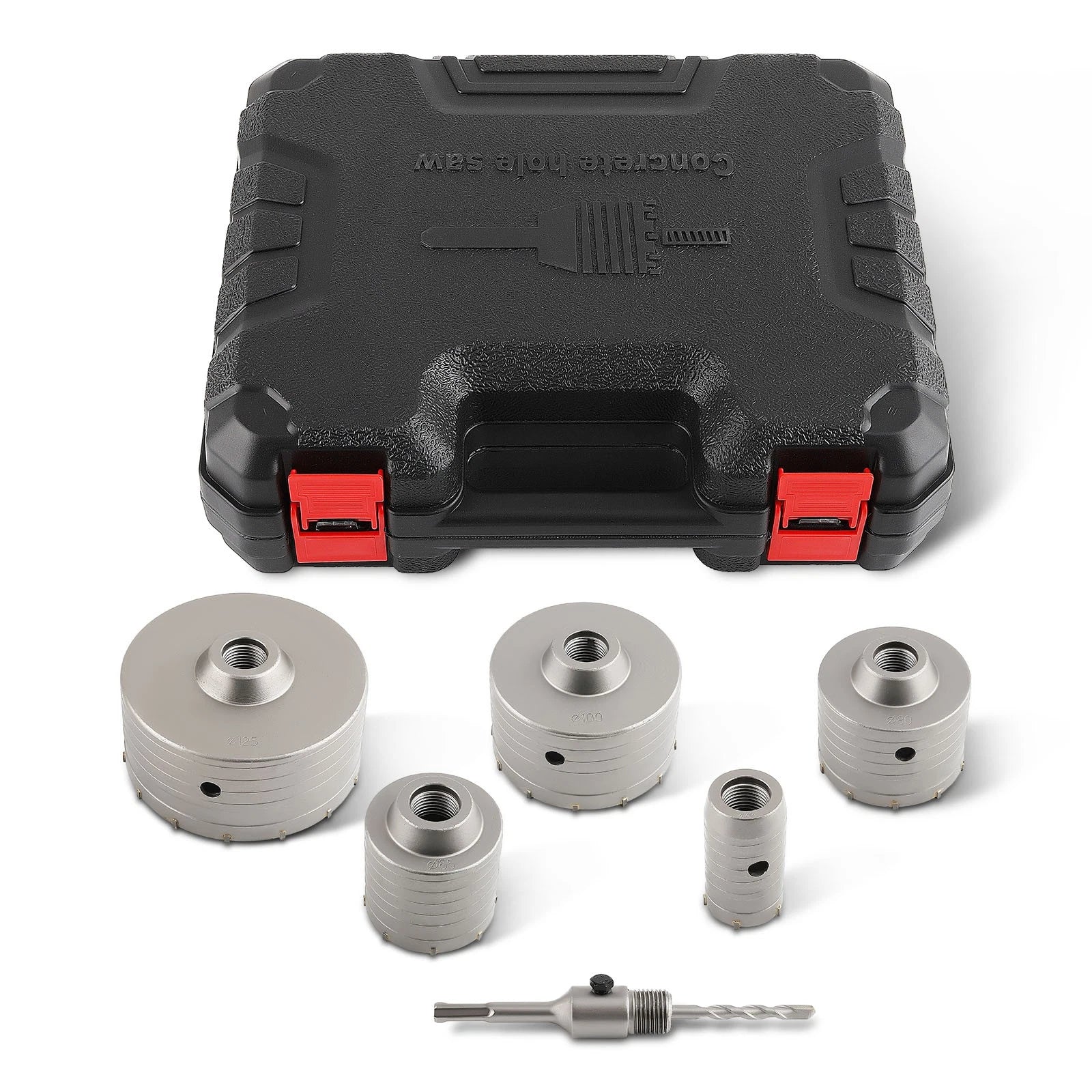 Set of 5 Heavy Duty Carbide Hole Saws for Concrete Masonry