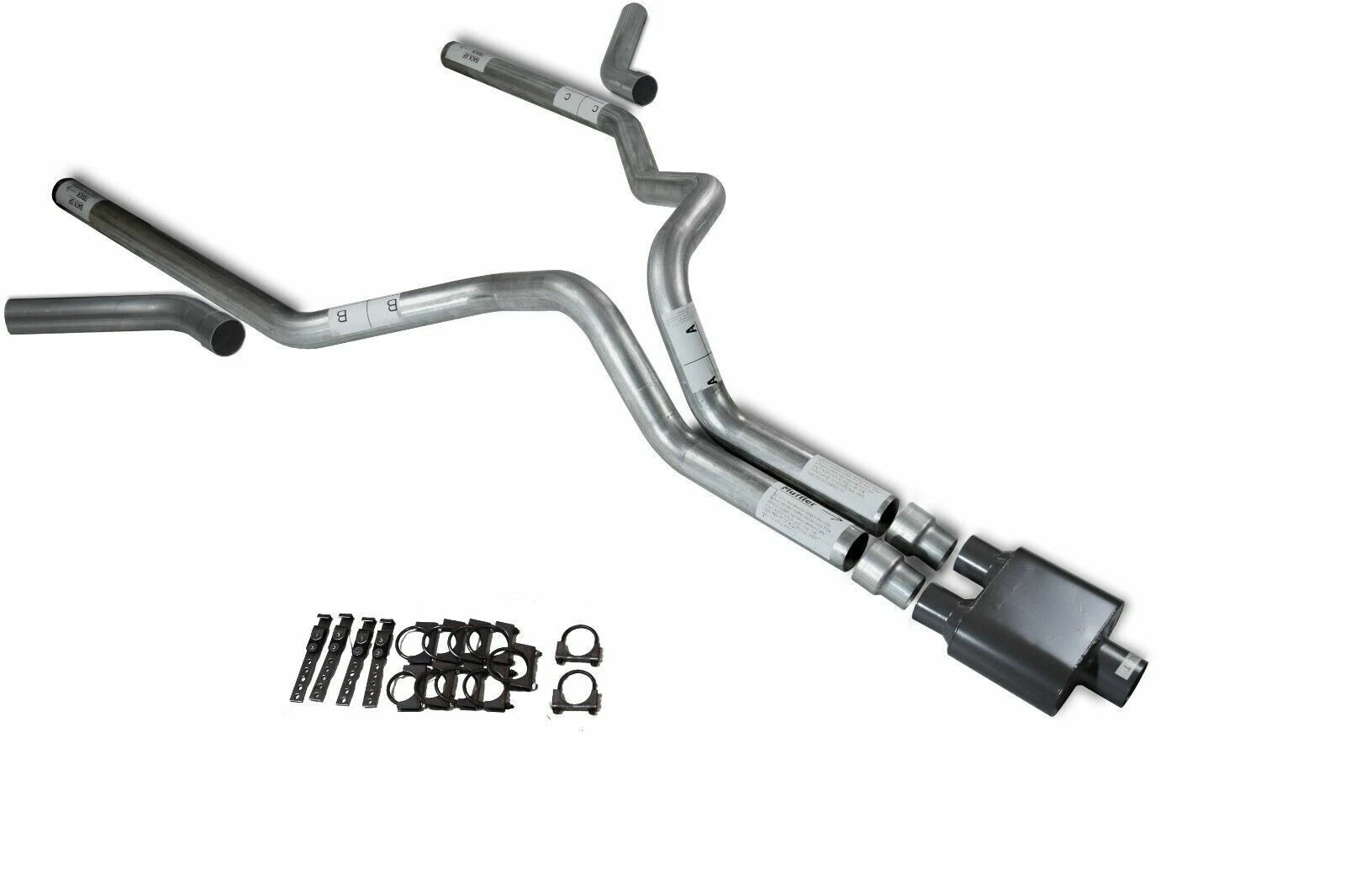 3" Dual Exhaust Kit for Ford F150 (2021–2025) 1 Chamber Muffler Corner Exit