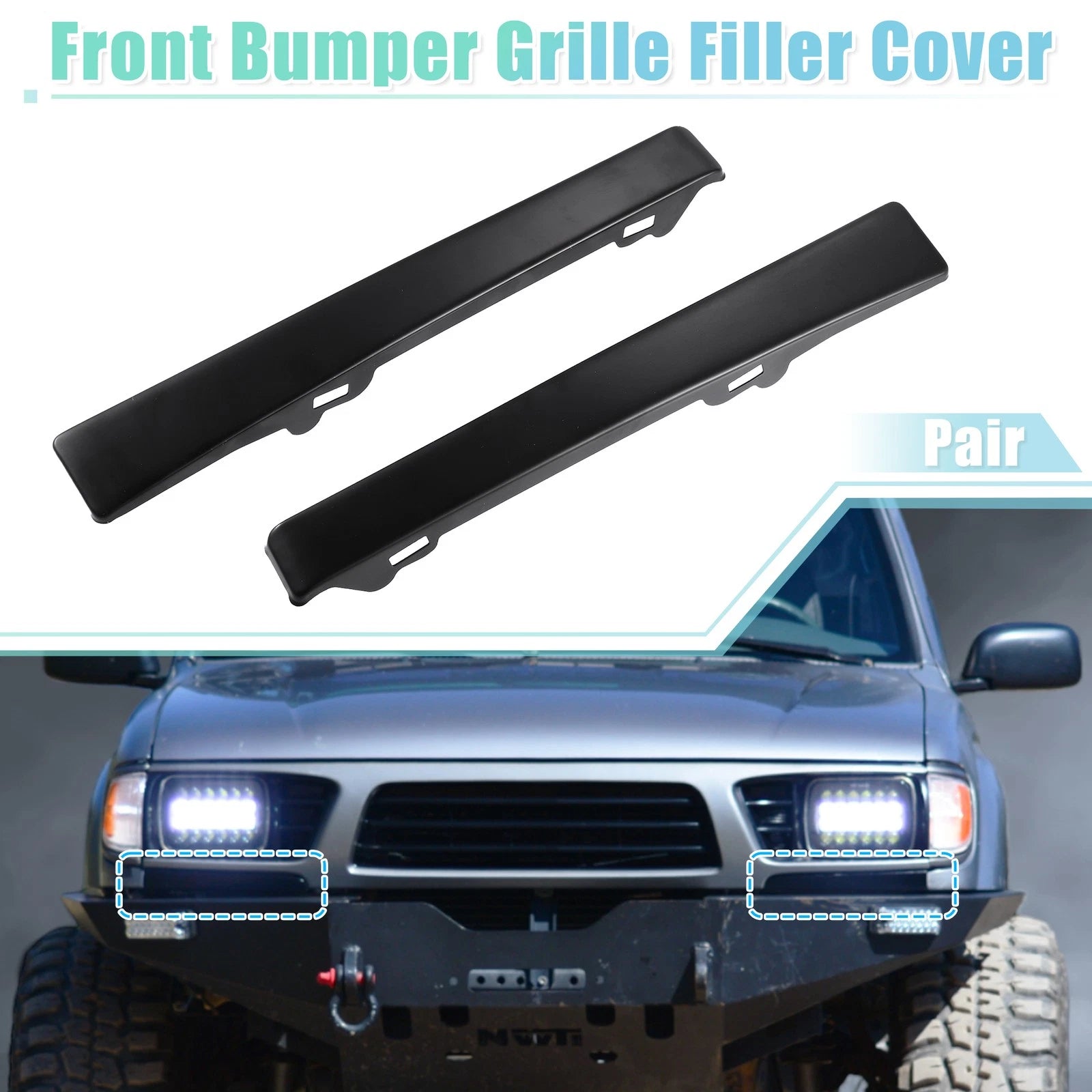 1 Pair Front Headlight Bumper Grille Filler for Toyota  5251335010 5251235010