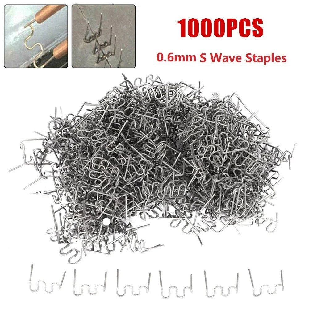1000PCS Wave Hot Staples for Car Plastic Welder Bumper Repair (0.6mm)