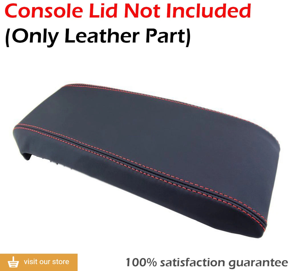 Leather Synthetic Console Armrest Cover for Chevy Equinox (2010–2017) Red Stitch