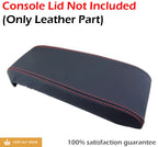 Leather Synthetic Console Armrest Cover for Chevy Equinox (2010–2017) Red Stitch