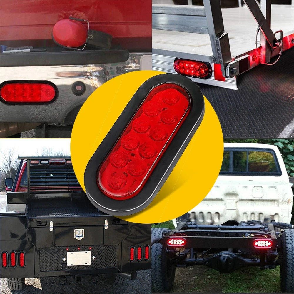 2X 6" LED Trailer Oval Lights for Truck (DOT Approved)