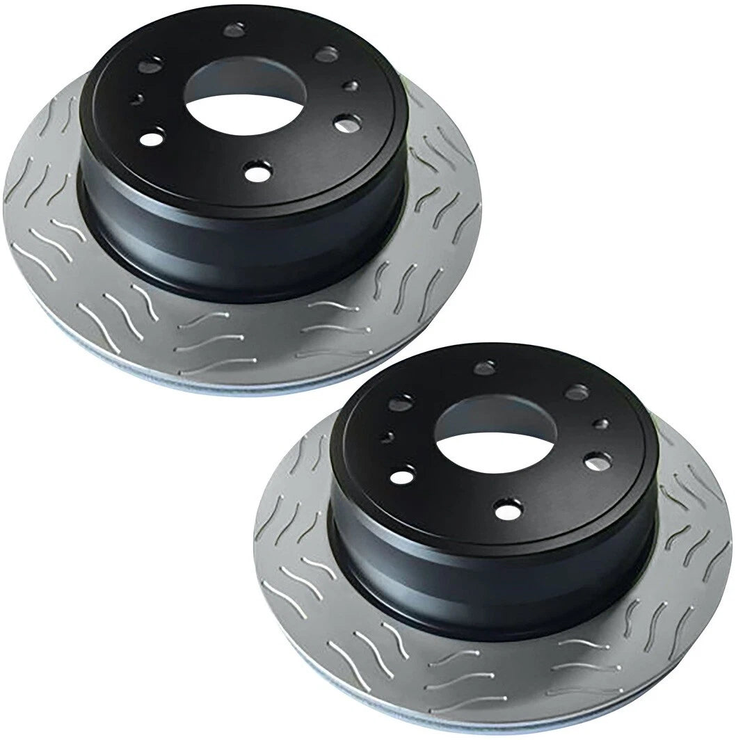 Set of 2 Slotted Rear Brake Rotors 345mm for Cadillac Chevy GMC