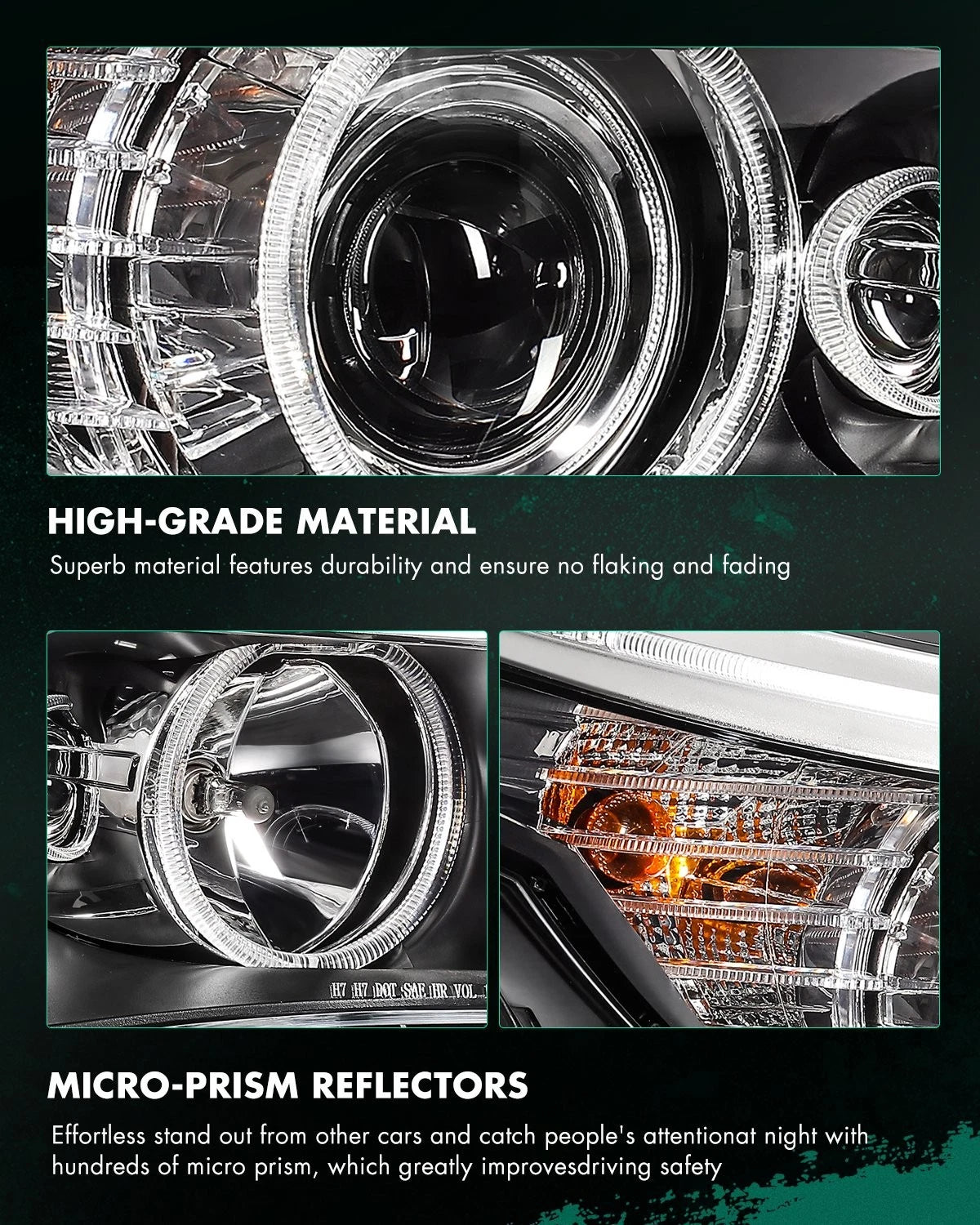 Set of 2 Headlights for BMW M5 E60 E61 550i 528i 535i xDrive (2008–2010)