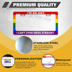 LGBT Universal 2 Holes License Plate Frame Stainless Steel (Weather-Proof)