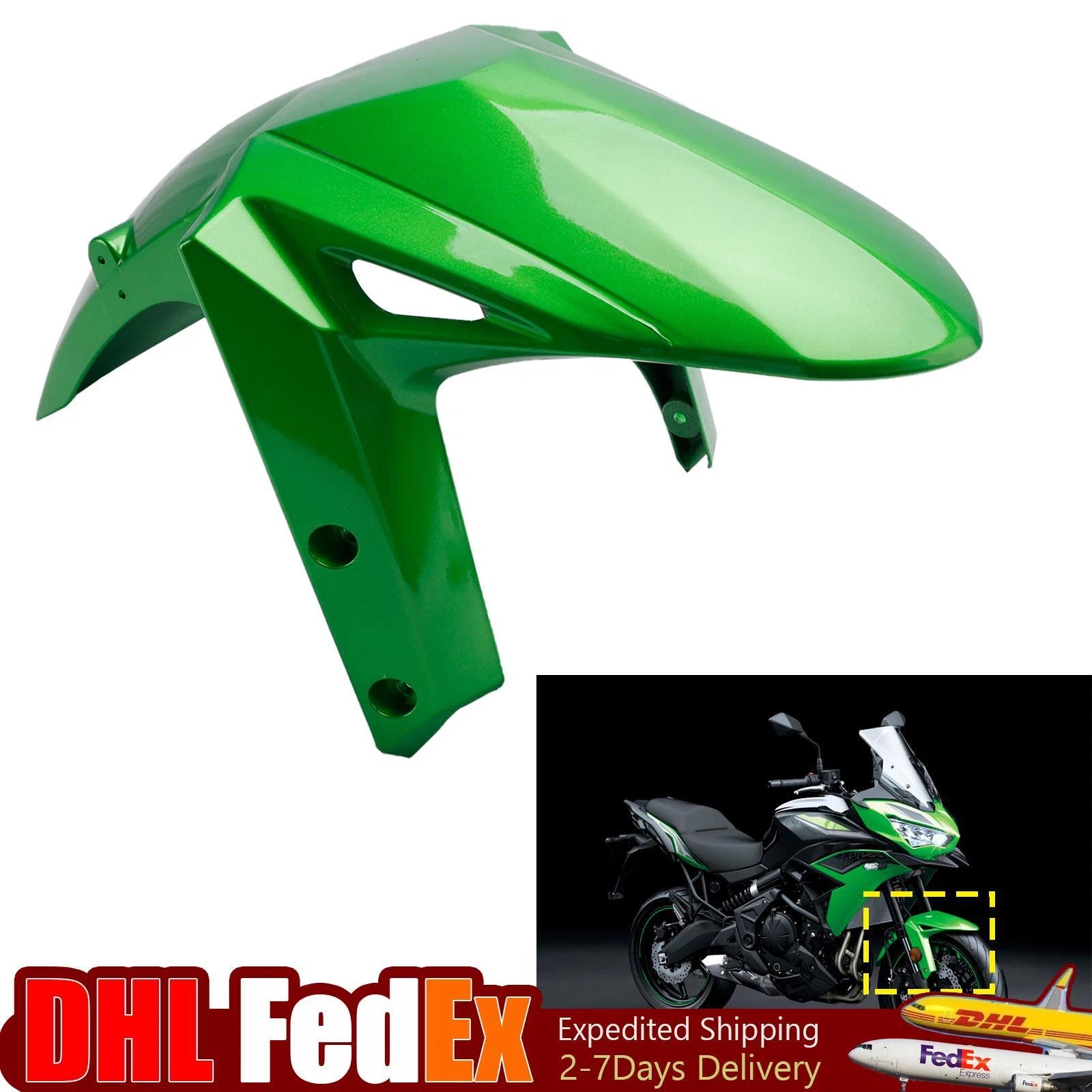 Front Fender Mudguard for Kawasaki Versys 650 KLE650 (2022–2024) Green