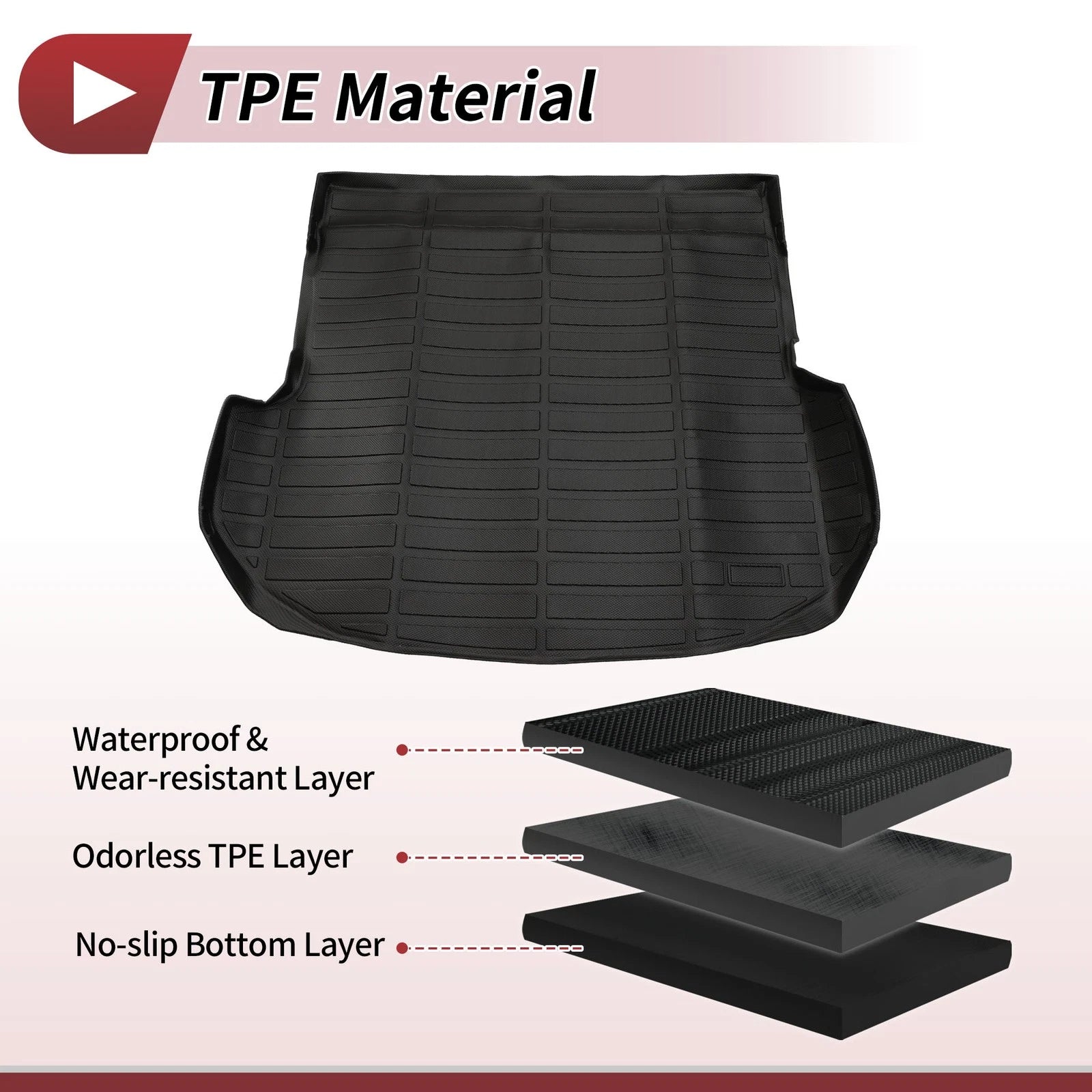 Trunk Mat for Hyundai Santa Fe (2021–2023) TPE Cargo Liner Black