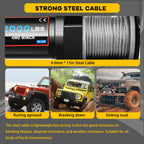 12V Electric Recovery Winch 2000LBS for Trailer Truck SUV