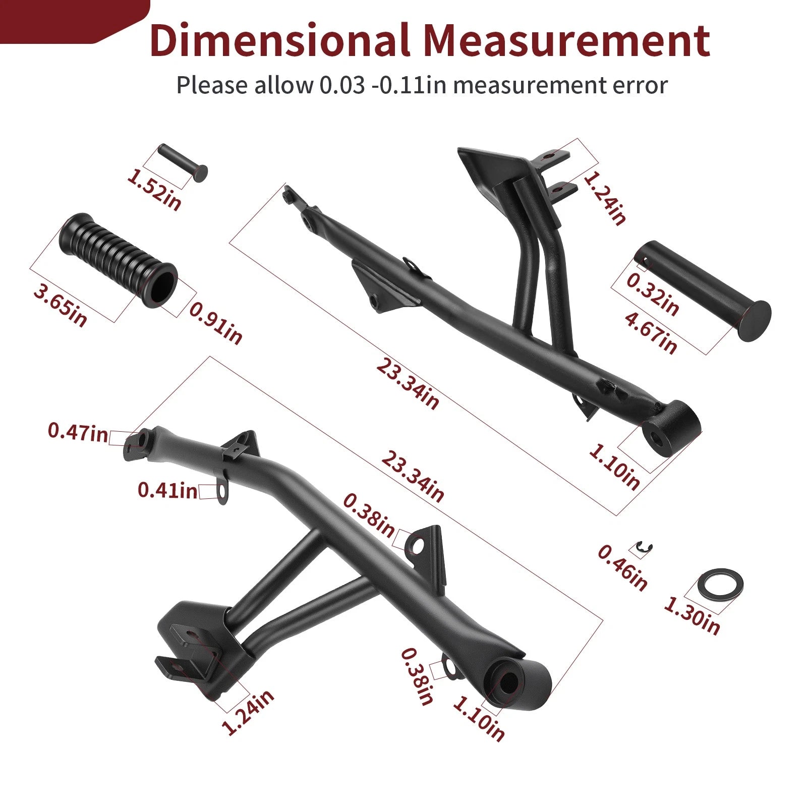 Set of 2 Black Passenger Foot Pegs for Kawasaki Vulcan S EN650 ABS (2015–2024)