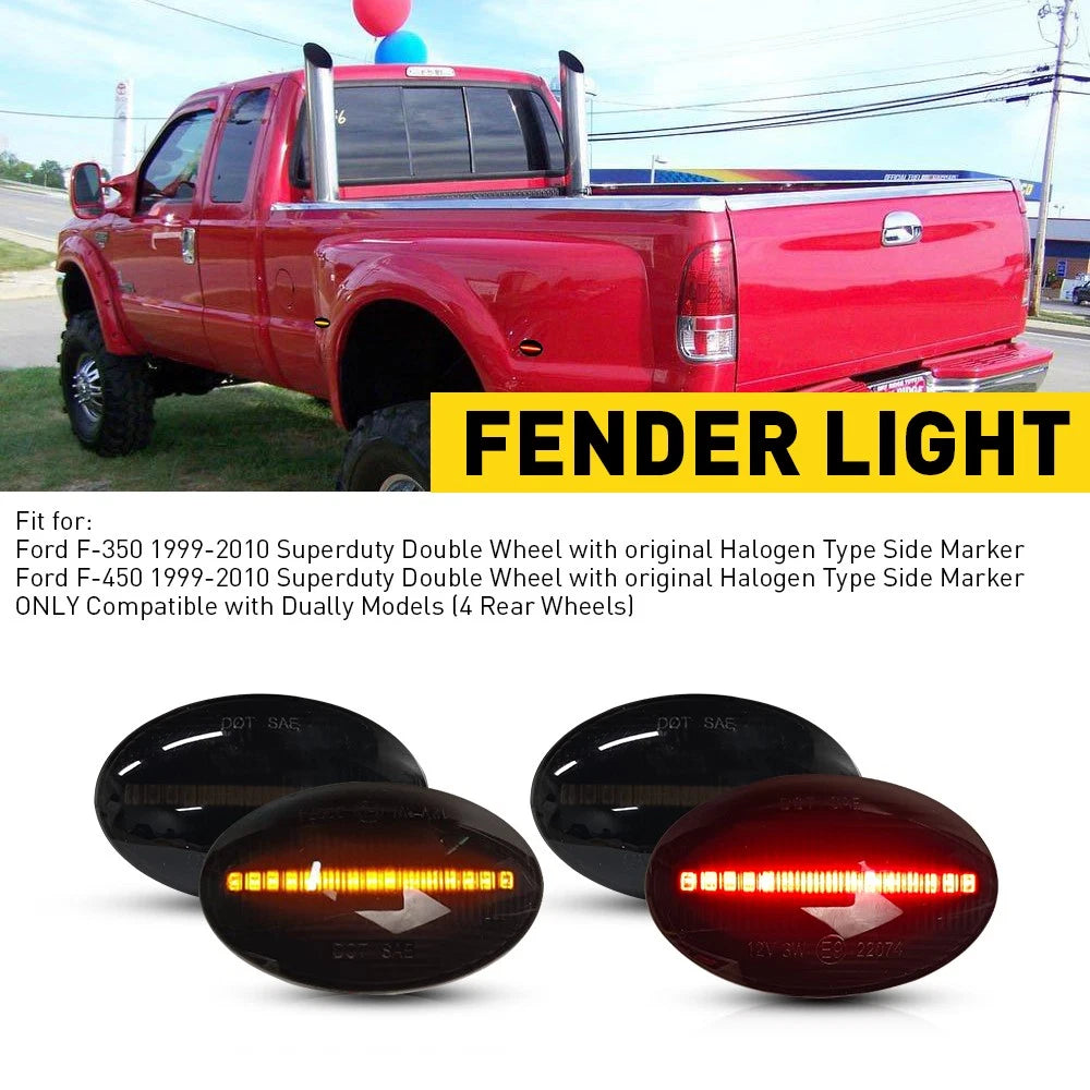Set of 4 LED Side Marker Lights for Ford F450 F350 F550 (1999–2010)