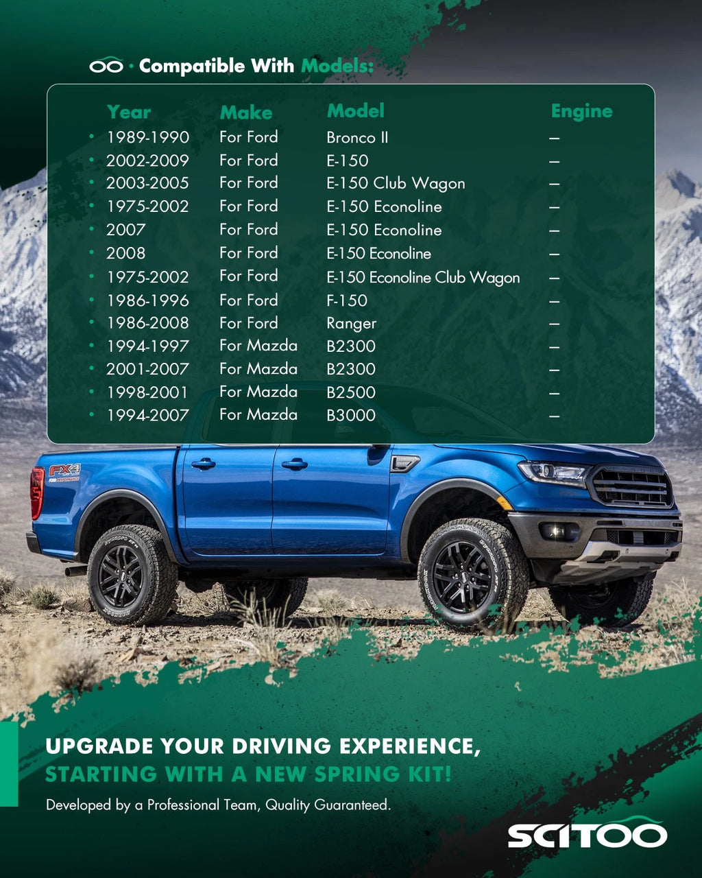 Rear Leaf Spring Shackle for Ford F-150 Ranger Bronco Mazda (E6TZ5776B)