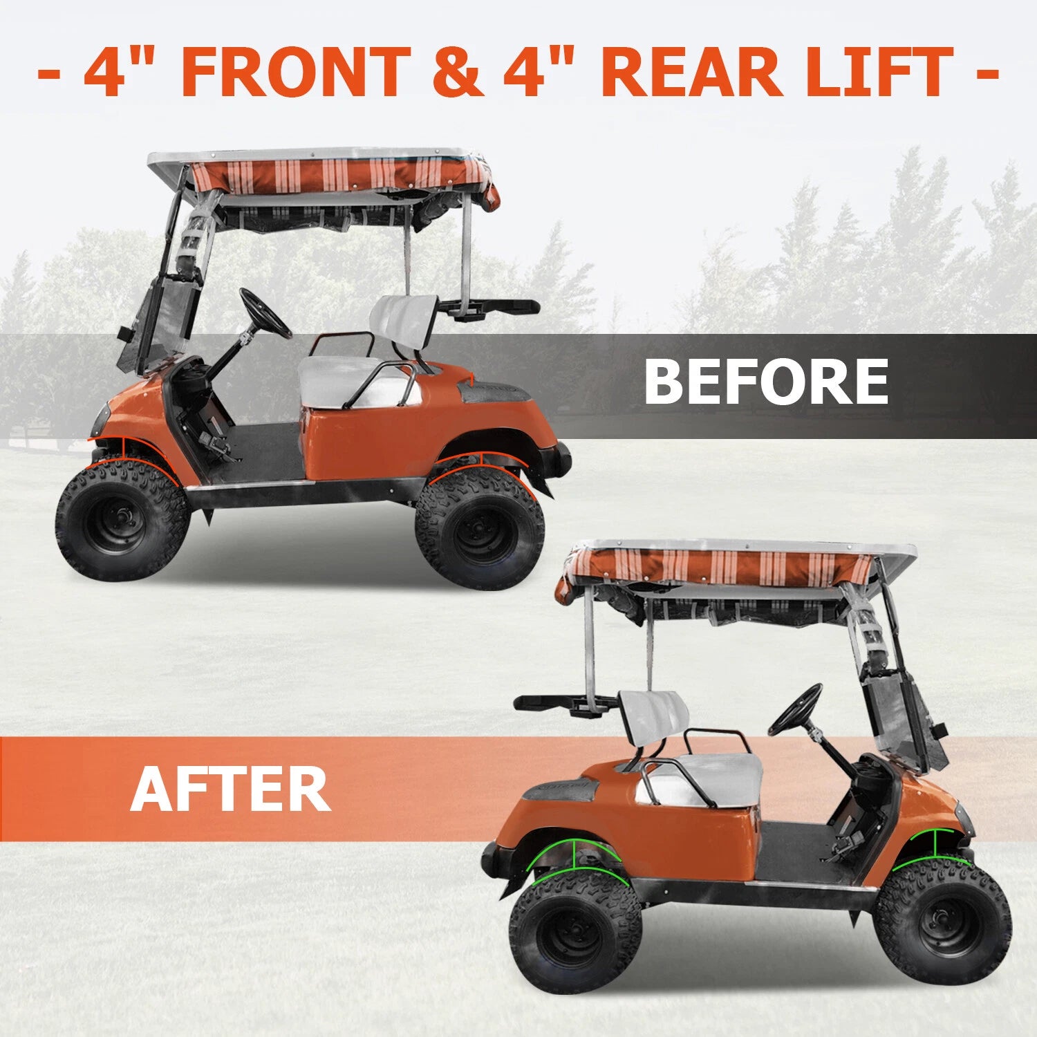 4" Block Lift Kit for Yamaha Golf Cart G14/G16/G19 (1995–2002)