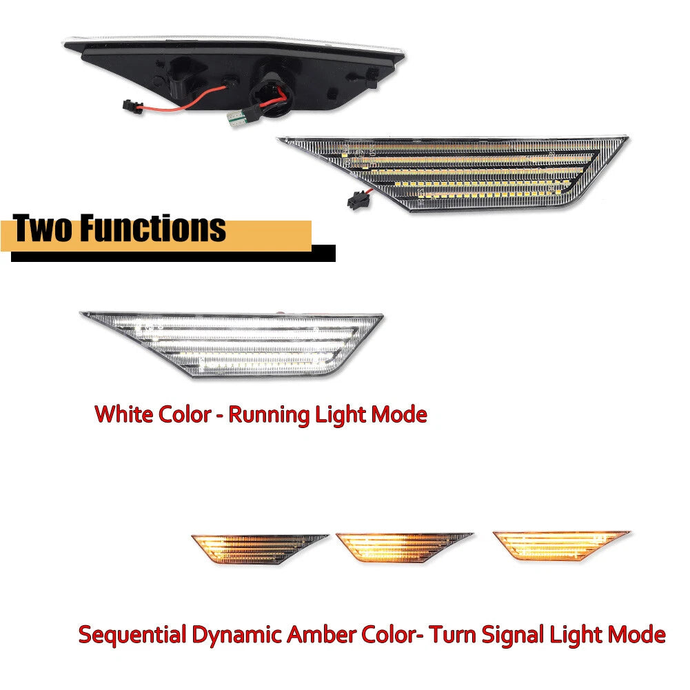 2X Side Marker Light Sequential Turn Signal Lamps for Honda Civic (2016–2021)