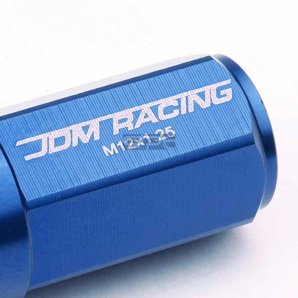 20 PCS M12X1.25 53MM Tall Blue Aluminum Lug Nuts with Caps & Adapter
