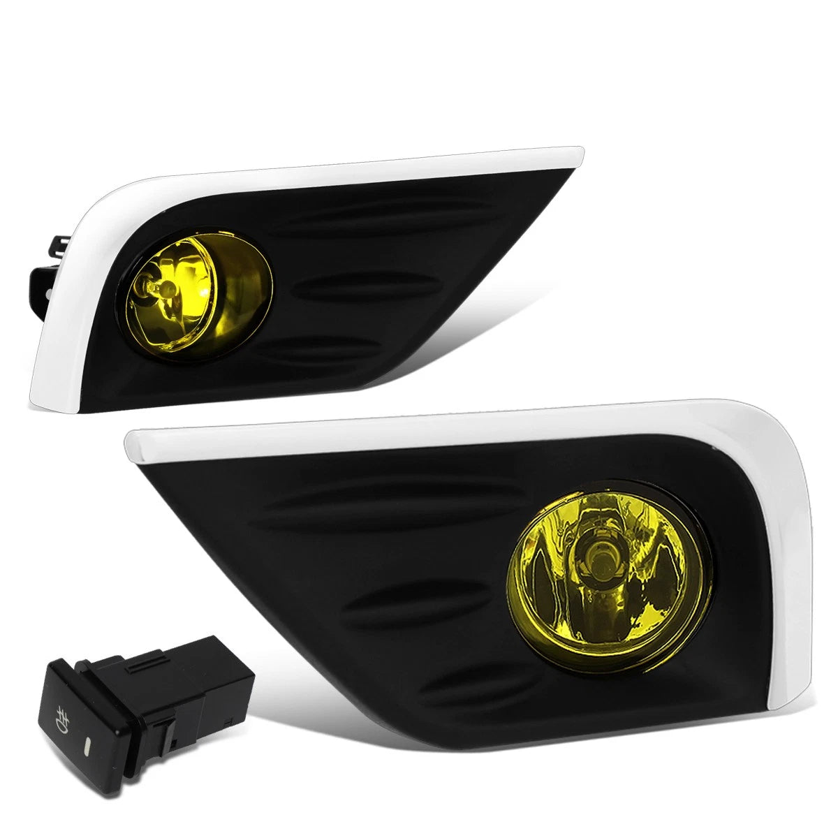Fog Light Lamp Set for Nissan Altima (2016–2018) Amber Lens, Chrome Trim, Switch