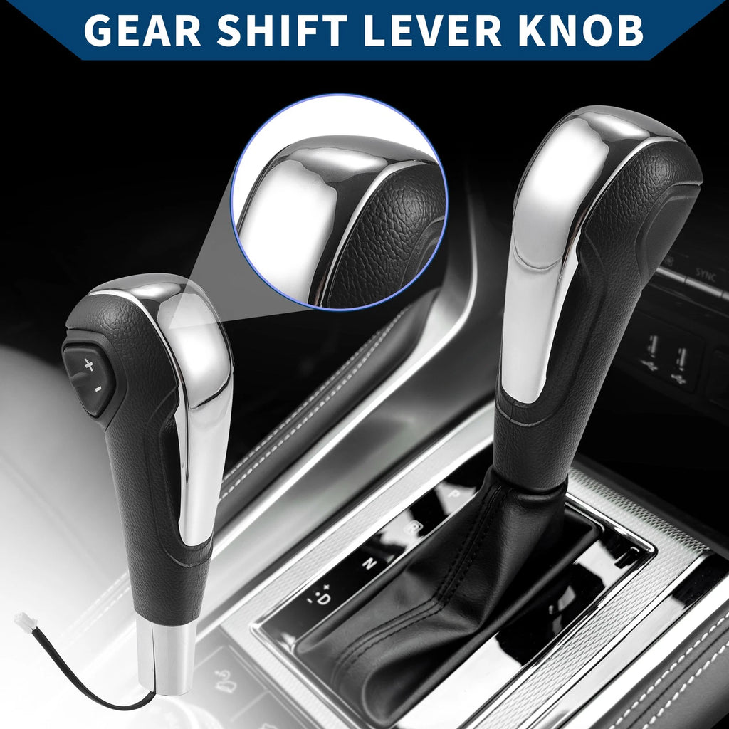 Automatic Gear Shift Knob for Chevrolet Aveo (2011–2017) Faux Leather Silver