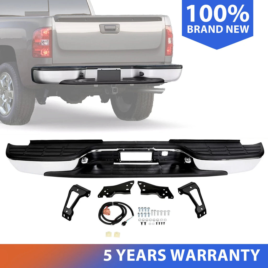 Chrome Rear Bumper for Chevy Silverado GMC Sierra 1500 (1999–2007)