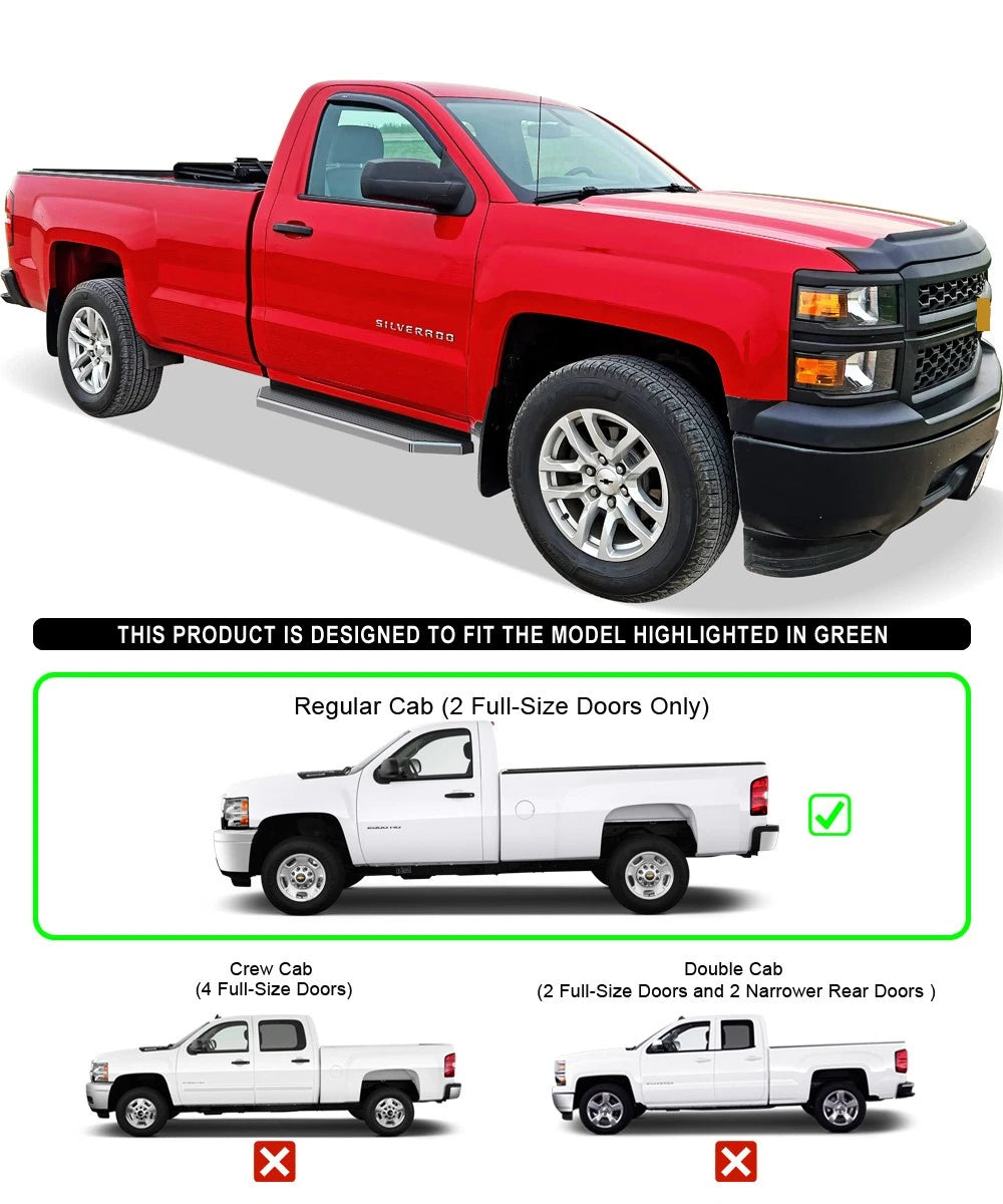 Set of 2 Polished 6" Side Steps for Silverado Sierra (2007-2018)