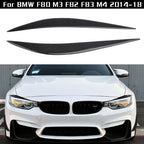 2X Carbon Fiber Headlight Eye Lid for BMW F80 M3 F82 F83 M4 (2014–2018)