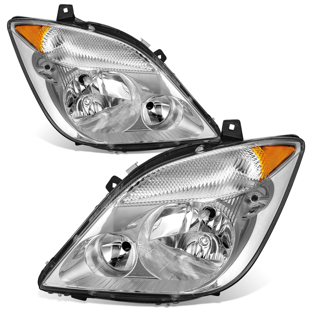 Chrome Amber Headlight for Dodge Mercedes Benz Freightliner Sprinter (2007–2013)