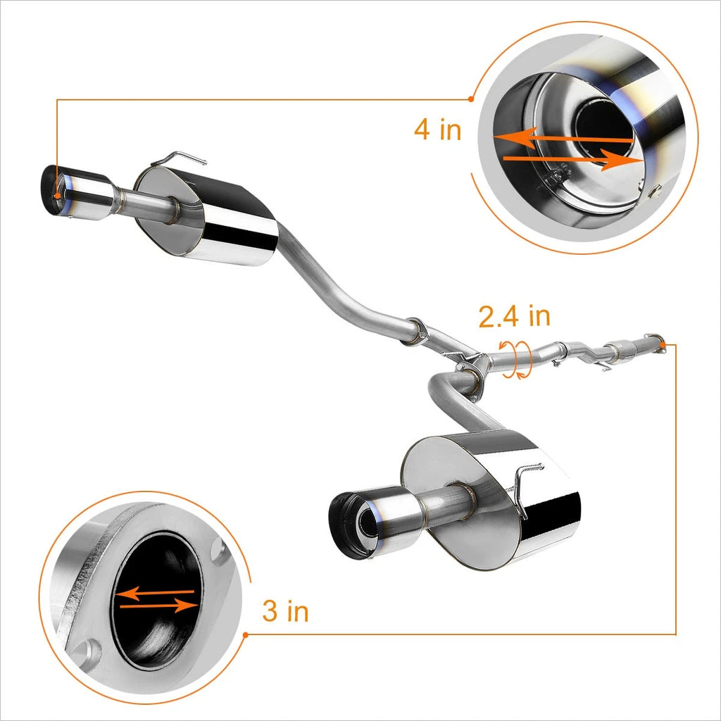 Dual 4" Burnt Tip Catback Exhaust System for Maxima 2009–2015