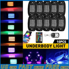 Set of 10 RGB LED Rock Lights Kit with Bluetooth App Control