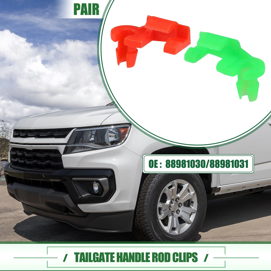 Tailgate Handle Rod Clips for Chevrolet Silverado (1999–2009) No. 88981030, 1 Pair