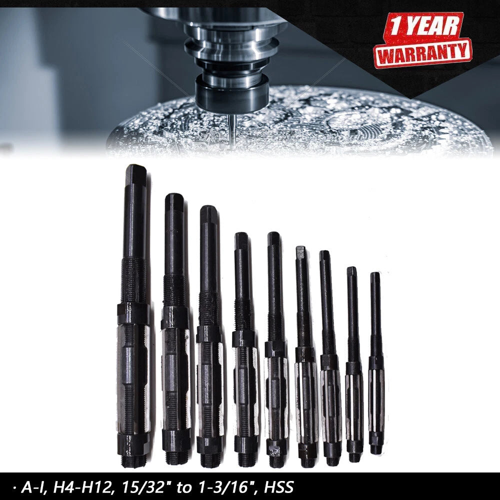 Set of 9 Adjustable Hand Reamers for Automotive Use