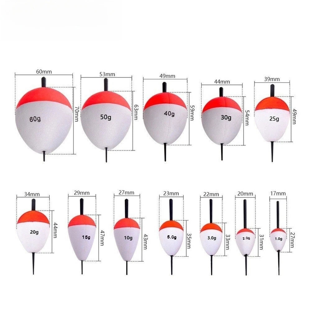 10X EVA Foam Fishing Floats Red White Buoys for High Sensitivity Biting