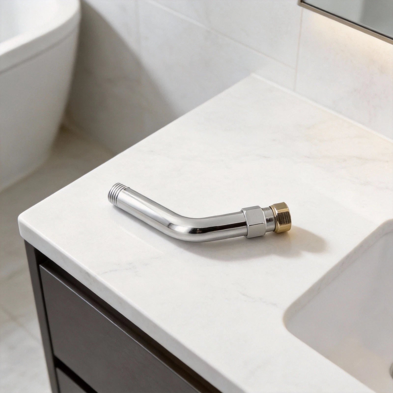 8 Inch Shower Arm Extension for Universal Fit (304 Stainless Steel, Chrome)