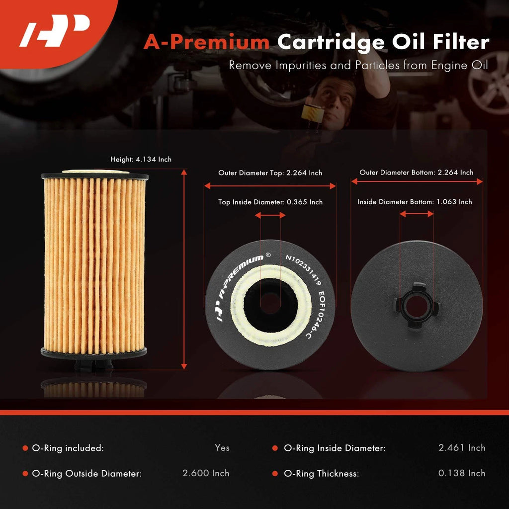 Set of 4 Engine Oil Filters for Chevy Equinox (2018–2019) Malibu (2016–2019) Cruze